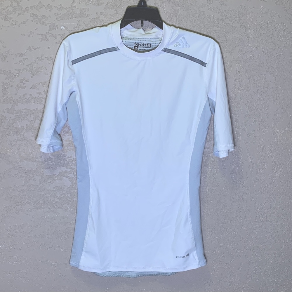 adidas Men's Techfit Compression Climachill Base Tee Large UPF 50+